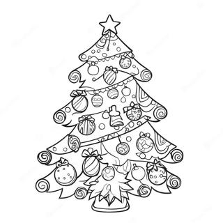 Festive Christmas Tree With Ornaments Coloring Page 44874-35474