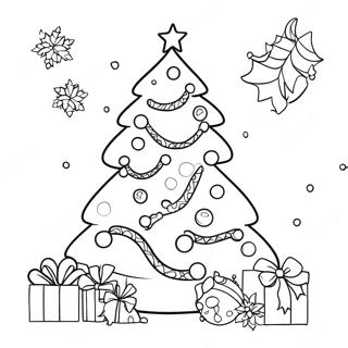 Festive Christmas Tree With Ornaments Coloring Page 44874-35475