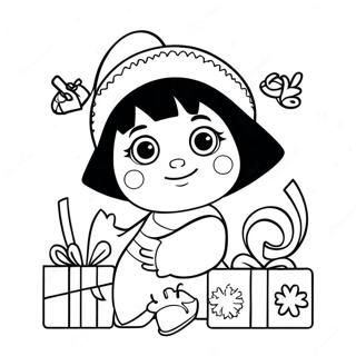 Dora Christmas Coloring Page 44893-35472