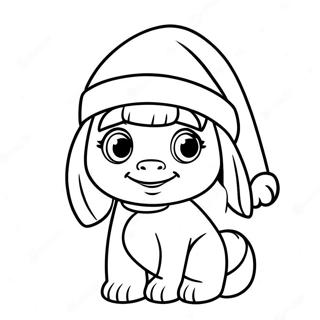 Dora In A Festive Santa Hat Coloring Page 44894-35489