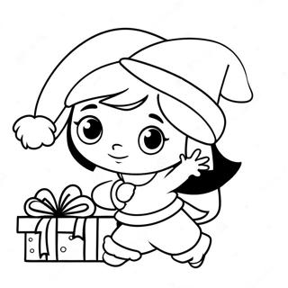 Dora In A Festive Santa Hat Coloring Page 44894-35491