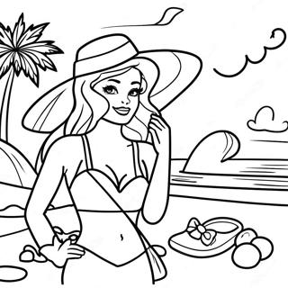 Pagina Da Colorare Della Scena In Spiaggia Di Barbie 44933-35518