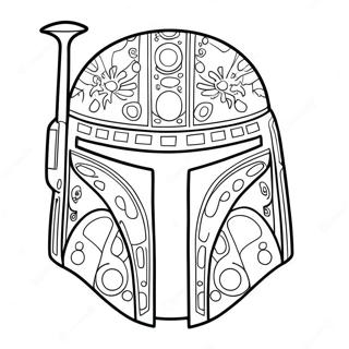 Detailed Boba Fett Helmet Coloring Page 44944-35537