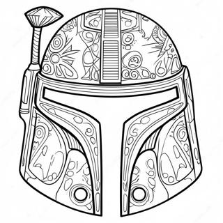 Detailed Boba Fett Helmet Coloring Page 44944-35538