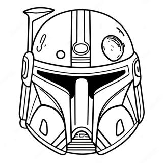 Detailed Boba Fett Helmet Coloring Page 44944-35540