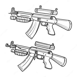 Machine Gun Coloring Pages