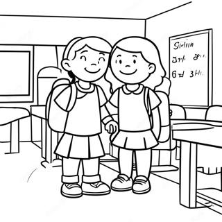 Back To School 3rd Grade Classroom Coloring Page 44983-35584