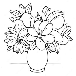 Colorful Easter Flower Bouquet Coloring Page 45074-35618