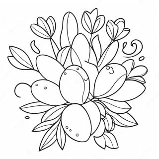 Colorful Easter Flower Bouquet Coloring Page 45074-35620