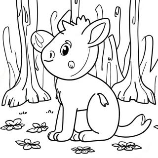 Colorful Klombo In The Forest Coloring Page 45104-35644