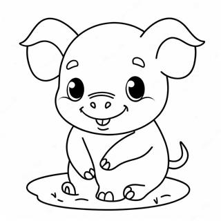 Cute Piglet Coloring Page 4510-3589