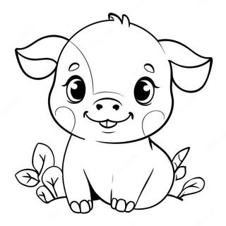 Cute Piglet Coloring Page 4510-3590