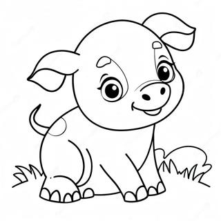 Cute Piglet Coloring Page 4510-3591