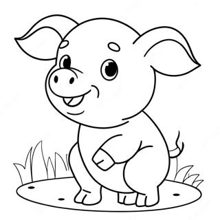 Cute Piglet Coloring Page 4510-3592