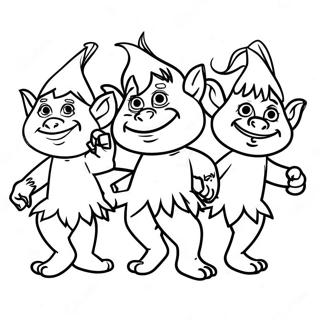 Colorful Trolls Dancing Coloring Page 45124-35670