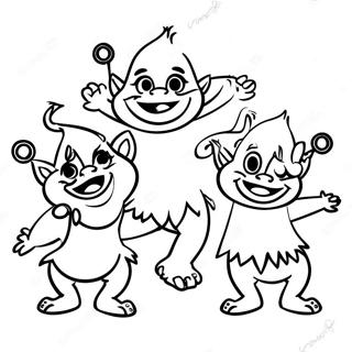 Colorful Trolls Dancing Coloring Page 45124-35671