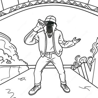 Pop Smoke Performing On Stage Coloring Page 45134-35677