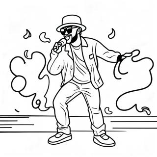 Pop Smoke Performing On Stage Coloring Page 45134-35679