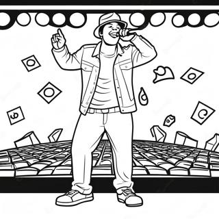 Pop Smoke Performing On Stage Coloring Page 45134-35680