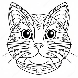 Playful Cat Face Coloring Page 45194-35725