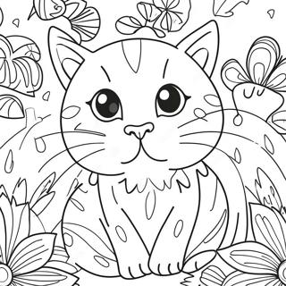 Playful Cat Face Coloring Page 45194-35726