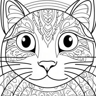 Playful Cat Face Coloring Page 45194-35727