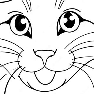 Playful Cat Face Coloring Page 45194-35728