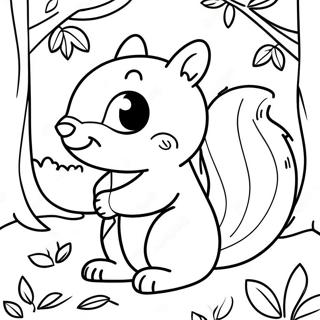 Cute Kindergarten Squirrel In Autumn Coloring Page 45224-35745