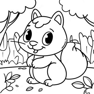 Cute Kindergarten Squirrel In Autumn Coloring Page 45224-35746