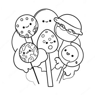 Colorful Cake Pop Tower Coloring Page 45274-58875