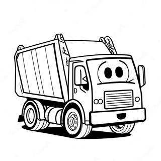 Cute Trash Truck Driving Coloring Page 45294-35793