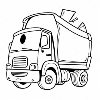 Cute Trash Truck Driving Coloring Page 45294-35796