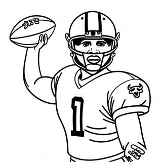 Tua Tagovailoa Throwing A Pass Coloring Page 45314-35820