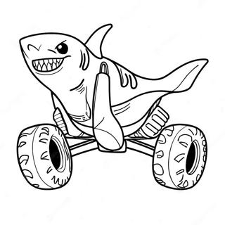 Shark Monster Truck Racing Coloring Page 4540-3613