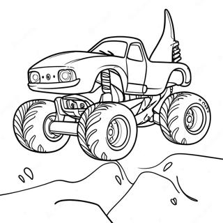 Shark Monster Truck Racing Coloring Page 4540-3615