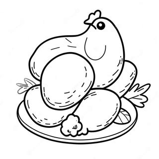 Fried Chicken Coloring Page 45413-35890