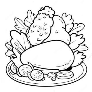 Fried Chicken Coloring Page 45413-35892