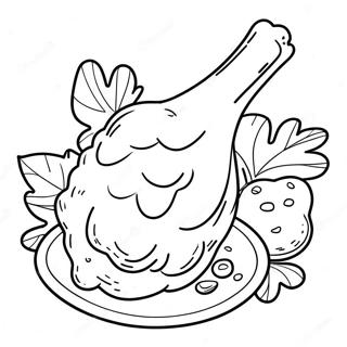 Crispy Fried Chicken Drumstick Coloring Page 45414-35898