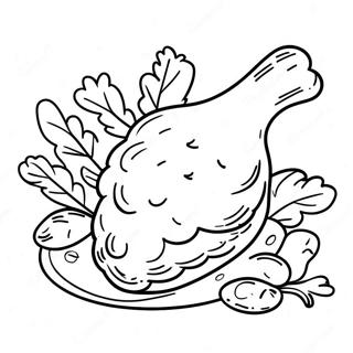 Crispy Fried Chicken Drumstick Coloring Page 45414-35899