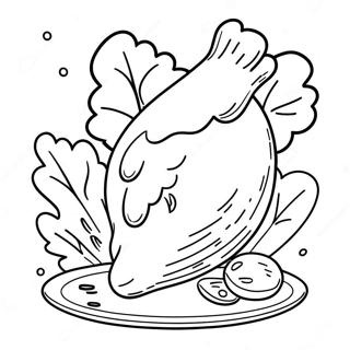 Crispy Fried Chicken Drumstick Coloring Page 45414-35900