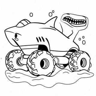 Ferocious Shark Monster Truck Coloring Page 4541-3617