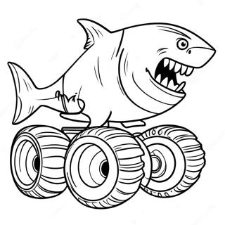 Ferocious Shark Monster Truck Coloring Page 4541-3618