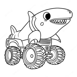 Ferocious Shark Monster Truck Coloring Page 4541-3620