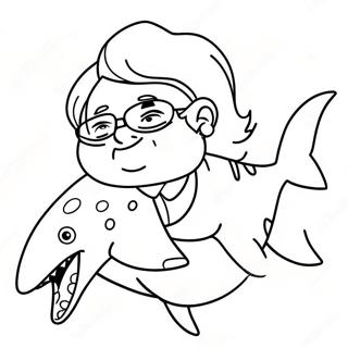 Happy Grandma Shark Coloring Page 45464-35937