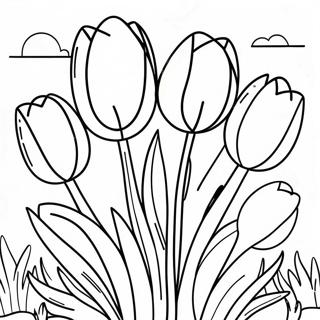 Realistischer Tulpen Garten Ausmalbild 45503-35967