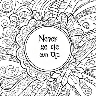 Never Give Up Motivational Quote Coloring Page 45533-35986