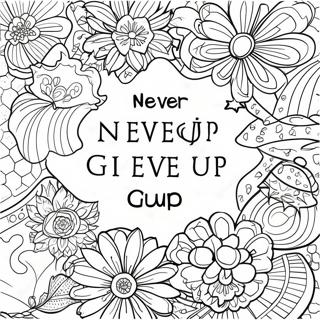 Never Give Up Motivational Quote Coloring Page 45533-35988