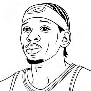 Allen Iverson Basketball Coloring Page 45543-36014