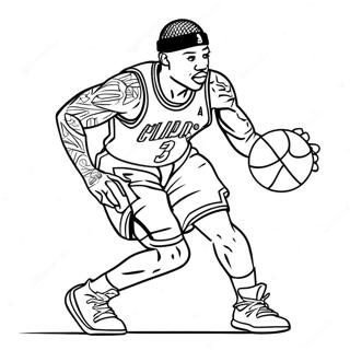 Allen Iverson Dribbling Coloring Page 45544-36022