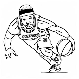 Allen Iverson Dribbling Coloring Page 45544-36023